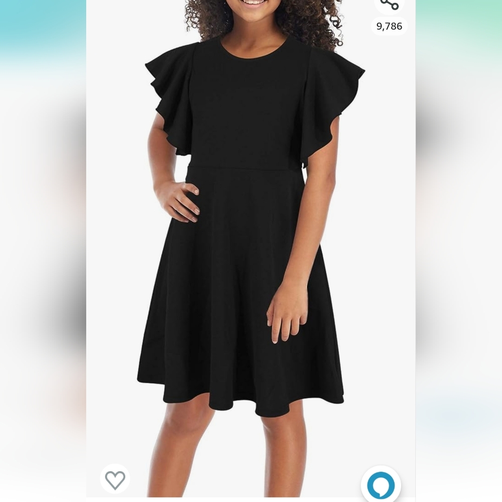 Black girls flutter sleeve dress